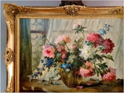 Obraz olejny! Kompozycja kwiatów w wazonie - Hedwig Petermann *1877