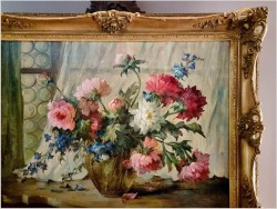 Obraz olejny! Kompozycja kwiatów w wazonie - Hedwig Petermann *1877