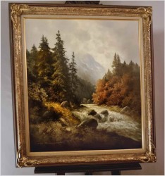 Rewelacyjny obraz olejny! Górski potok ~ J.H.Thomas (*1922 Dresden)