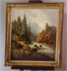 Rewelacyjny obraz olejny! Górski potok ~ J.H.Thomas (*1922 Dresden)