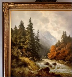 Rewelacyjny obraz olejny! Górski potok ~ J.H.Thomas (*1922 Dresden)