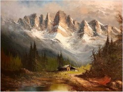 Widok na alpejskie szczyty - Günter Seekatz (*1928 in Langenberg)