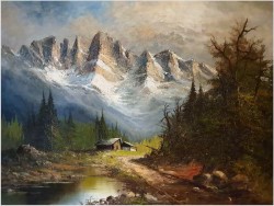 Widok na alpejskie szczyty - Günter Seekatz (*1928 in Langenberg)