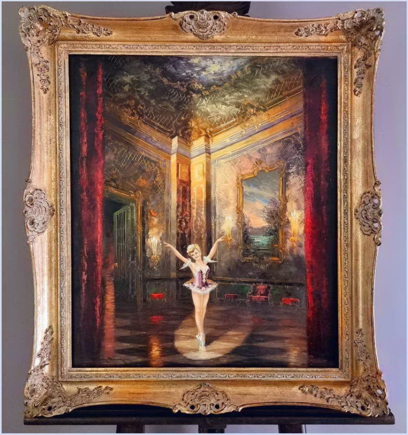 Pałacowy obraz! Tańcząca baletnica - Heinz Ludwig Münnich (1921-1978)