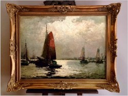 Nokturn! Łodzie w blasku księżyca - Helmut Kaluza (1912-1984)