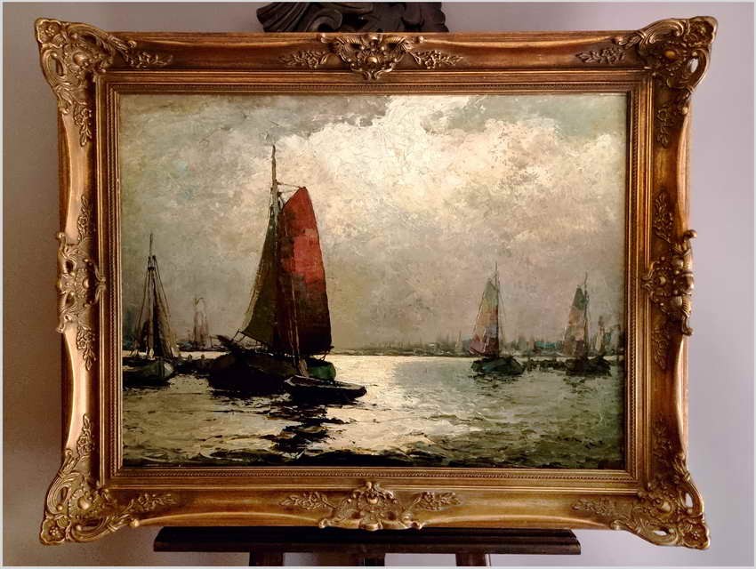 Nokturn! Łodzie w blasku księżyca - Helmut Kaluza (1912-1984)