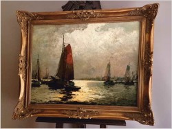 Nokturn! Łodzie w blasku księżyca - Helmut Kaluza (1912-1984)