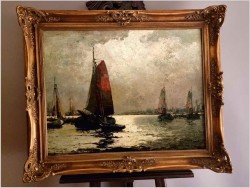 Nokturn! Łodzie w blasku księżyca - Helmut Kaluza (1912-1984)