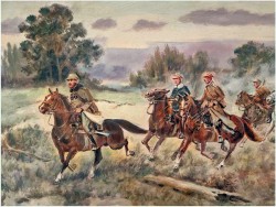 Polskie malarstwo! Scena szarży ułanów - Jerzy Kluźniak (1928-2013)