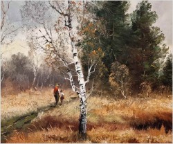 Rodzinny spacer koło Dachauer Moos ~ Helmut Stadelhofer *1914 | Rozmiar XXL!