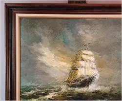 Żaglowiec na wzburzonym morzu - Johannes Hubertus H. BÉVORT *1917 | XXL!