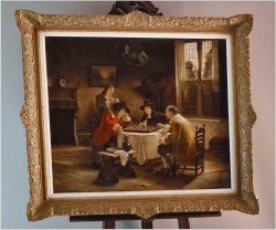 Malarstwo rodzajowe! Spotkanie przy szachach - Walther PURSCHKE (1924-2011)