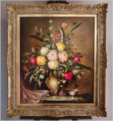 Pałacowy obraz! Bukiet flamandzkich kwiatów - Gerhard Merfort *1927