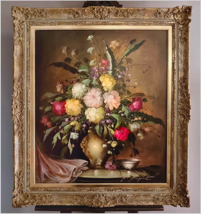 Pałacowy obraz! Bukiet flamandzkich kwiatów - Gerhard Merfort *1927