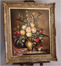 Pałacowy obraz! Bukiet flamandzkich kwiatów - Gerhard Merfort *1927