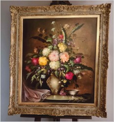 Pałacowy obraz! Bukiet flamandzkich kwiatów - Gerhard Merfort *1927