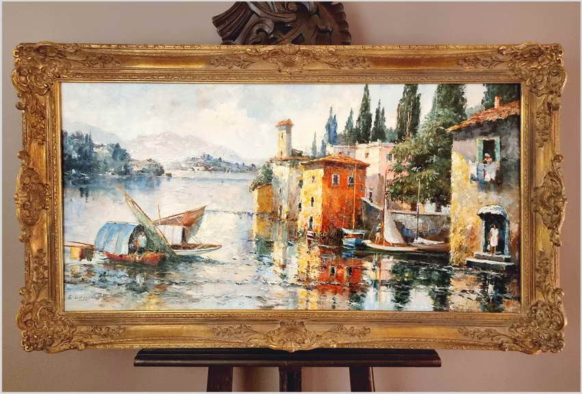 Technika Szpachlowa! Krajobraz śródziemnomorski - Paul Elbergo *1917