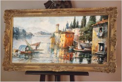 Technika Szpachlowa! Krajobraz śródziemnomorski - Paul Elbergo *1917