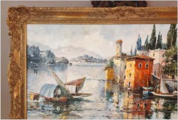 Technika Szpachlowa! Krajobraz śródziemnomorski - Paul Elbergo *1917