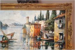 Technika Szpachlowa! Krajobraz śródziemnomorski - Paul Elbergo *1917