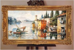 Technika Szpachlowa! Krajobraz śródziemnomorski - Paul Elbergo *1917