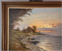 Zachód słońca nad brzegiem morza - Dieter Lukas Larsen (1936-2001)