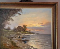 Zachód słońca nad brzegiem morza - Dieter Lukas Larsen (1936-2001)