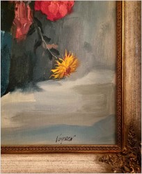 Duży obraz w pionie! Kwiaty w wazonie  | Niemcy XXw.