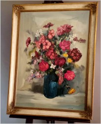 Duży obraz w pionie! Kwiaty w wazonie  | Niemcy XXw.