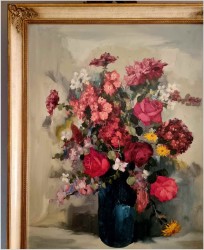 Duży obraz w pionie! Kwiaty w wazonie  | Niemcy XXw.