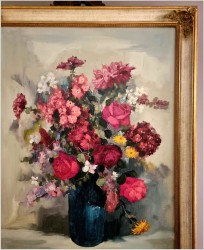 Duży obraz w pionie! Kwiaty w wazonie  | Niemcy XXw.