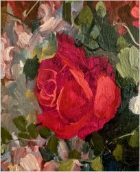 Duży obraz w pionie! Kwiaty w wazonie  | Niemcy XXw.