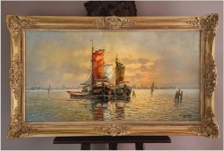 Mega Rarytas! Rybacy na Weneckiej lagunie - Carol Spree *1907