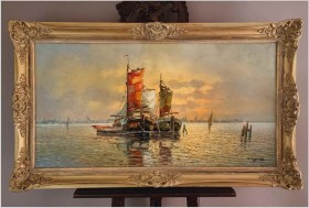 Mega Rarytas! Rybacy na Weneckiej lagunie - Carol Spree *1907