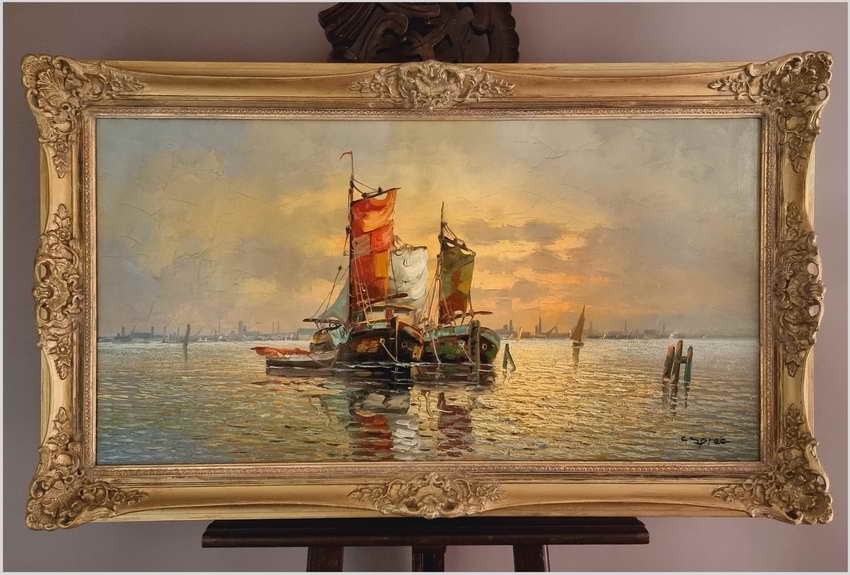 Mega Rarytas! Rybacy na Weneckiej lagunie - Carol Spree *1907