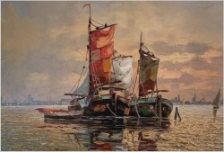 Mega Rarytas! Rybacy na Weneckiej lagunie - Carol Spree *1907