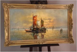 Mega Rarytas! Rybacy na Weneckiej lagunie - Carol Spree *1907