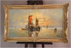 Mega Rarytas! Rybacy na Weneckiej lagunie - Carol Spree *1907