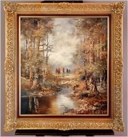 Malarstwo szpachlowe! Wyjazd na polowanie - H. Nilsen *1908 