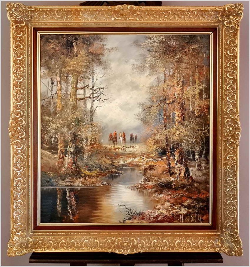 Malarstwo szpachlowe! Wyjazd na polowanie - H. Nilsen *1908 