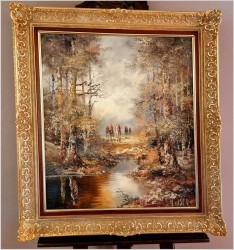 Malarstwo szpachlowe! Wyjazd na polowanie - H. Nilsen *1908 