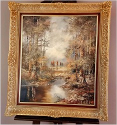 Malarstwo szpachlowe! Wyjazd na polowanie - H. Nilsen *1908 