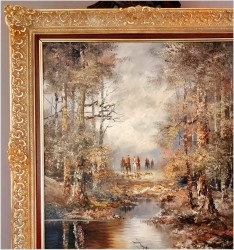 Malarstwo szpachlowe! Wyjazd na polowanie - H. Nilsen *1908 