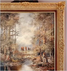 Malarstwo szpachlowe! Wyjazd na polowanie - H. Nilsen *1908 