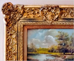 Sielski krajobraz! Letni spacer z dzieckiem - Sygn. Reinisch (Niemcy XXw.)