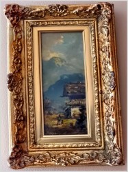 Miniatura olejna! Schronisko w górskich Alpach - Heinrich Berger (1898-1977)