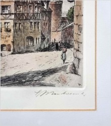 Oryginalna duża stara grafika! Dom Albrechta Dürera w Nürnberg XXw.