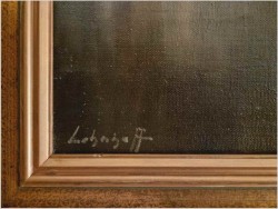 Duży obraz olejny do salonu! Rozlewisko i mokradło leśne - G. Lehnhoff (geb. 1920 in Wien)