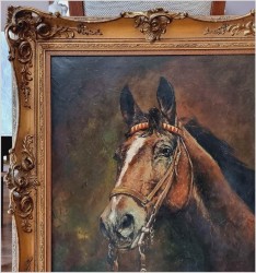 Dobre malarstwo animalistyczne! Końska głowa - Hans Einzinger *1920