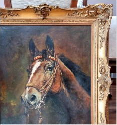 Dobre malarstwo animalistyczne! Końska głowa - Hans Einzinger *1920